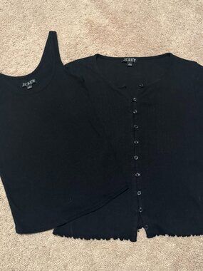 J. Crew Black 2-Piece Cotton Sweater Set